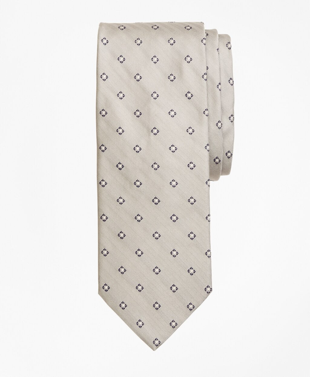 Brooks Brothers Men Herringbone Box Diamond Tie