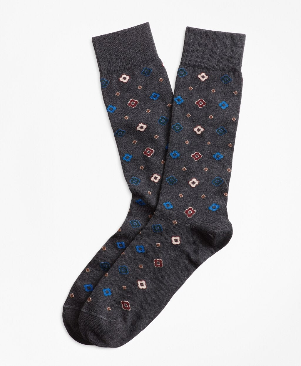 Brooks Brothers Men Geometric Print Crew Socks