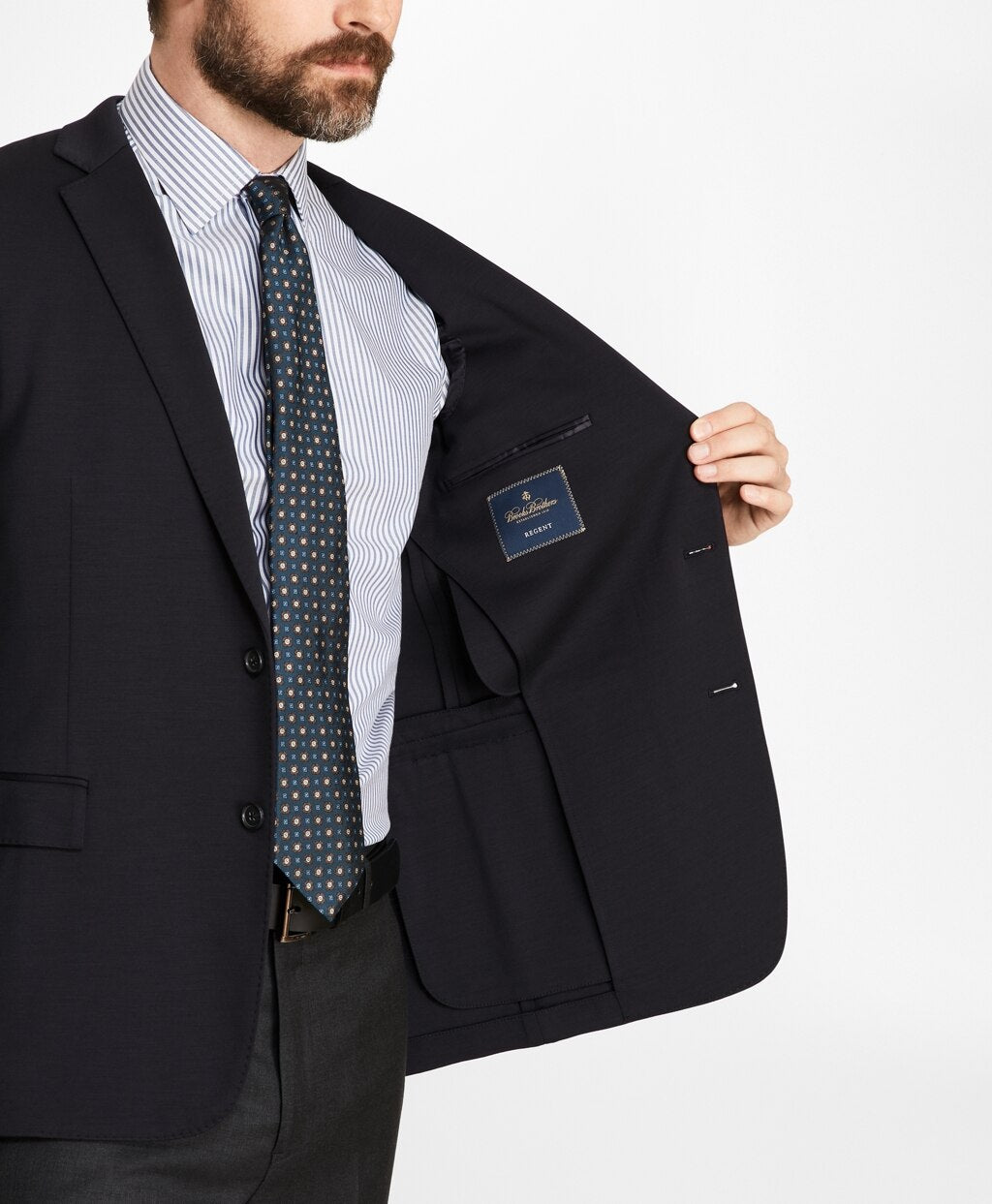 Brooks Brothers Men Regent Fit Two-Button Wool Jersey Blazer
