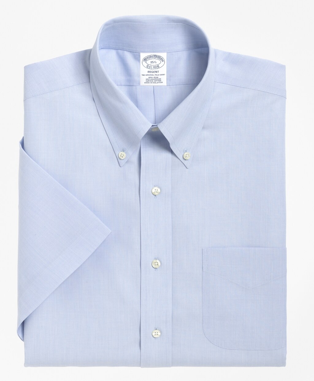 Brooks Brothers Men Regent Fitted Dress Shirt, Non-Iron Short-Sleeve