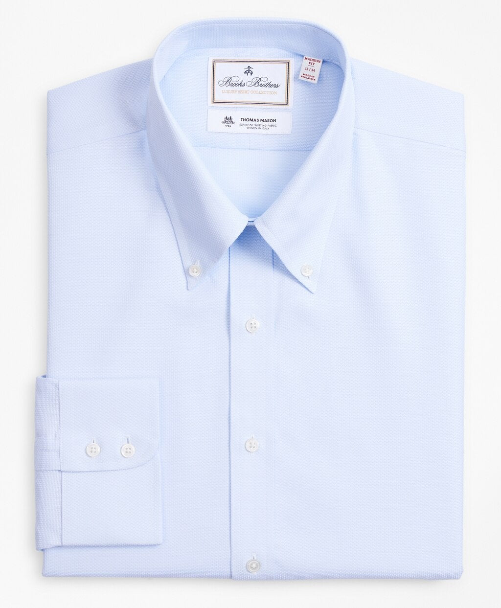 Brooks Brothers Men Luxury Collection Madison Classic-Fit Dress Shirt, Button-Down Collar Dobby Links