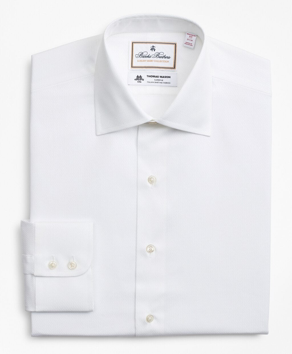 Brooks Brothers Men Luxury Collection Madison Classic-Fit Dress Shirt, Franklin Spread Collar Fine Stripe