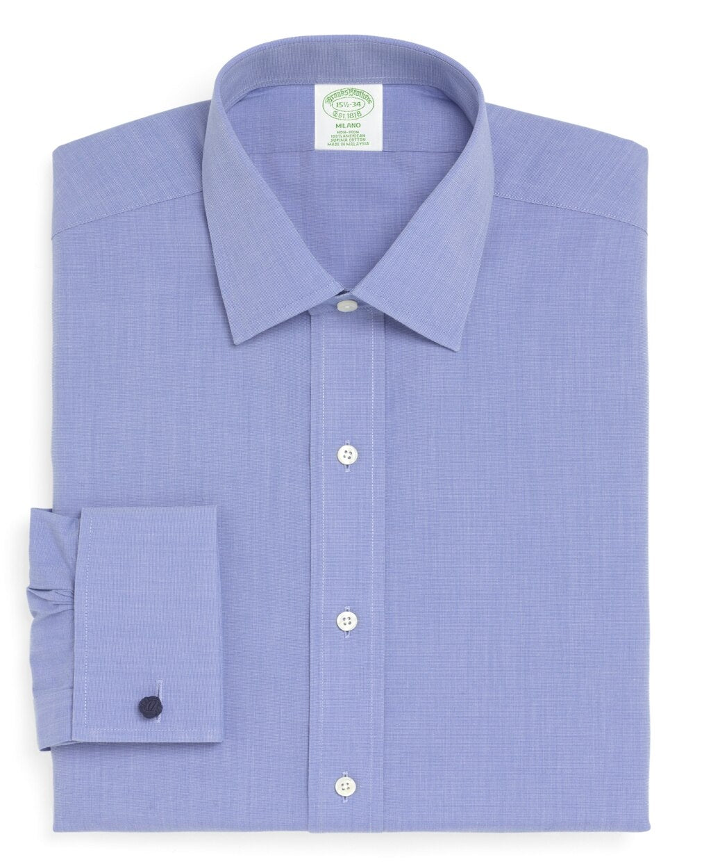Brooks Brothers Men Milano Slim-Fit Dress Shirt, Non-Iron Spread Collar French Cuff