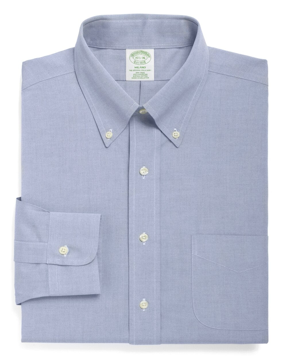 Brooks Brothers Men Milano Slim-Fit Dress Shirt, Non-Iron Button-Down Collar