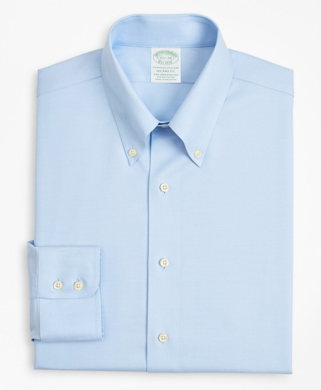 Brooks Brothers Men Stretch Milano Slim-Fit Dress Shirt, Non-Iron Twill Button-Down Collar