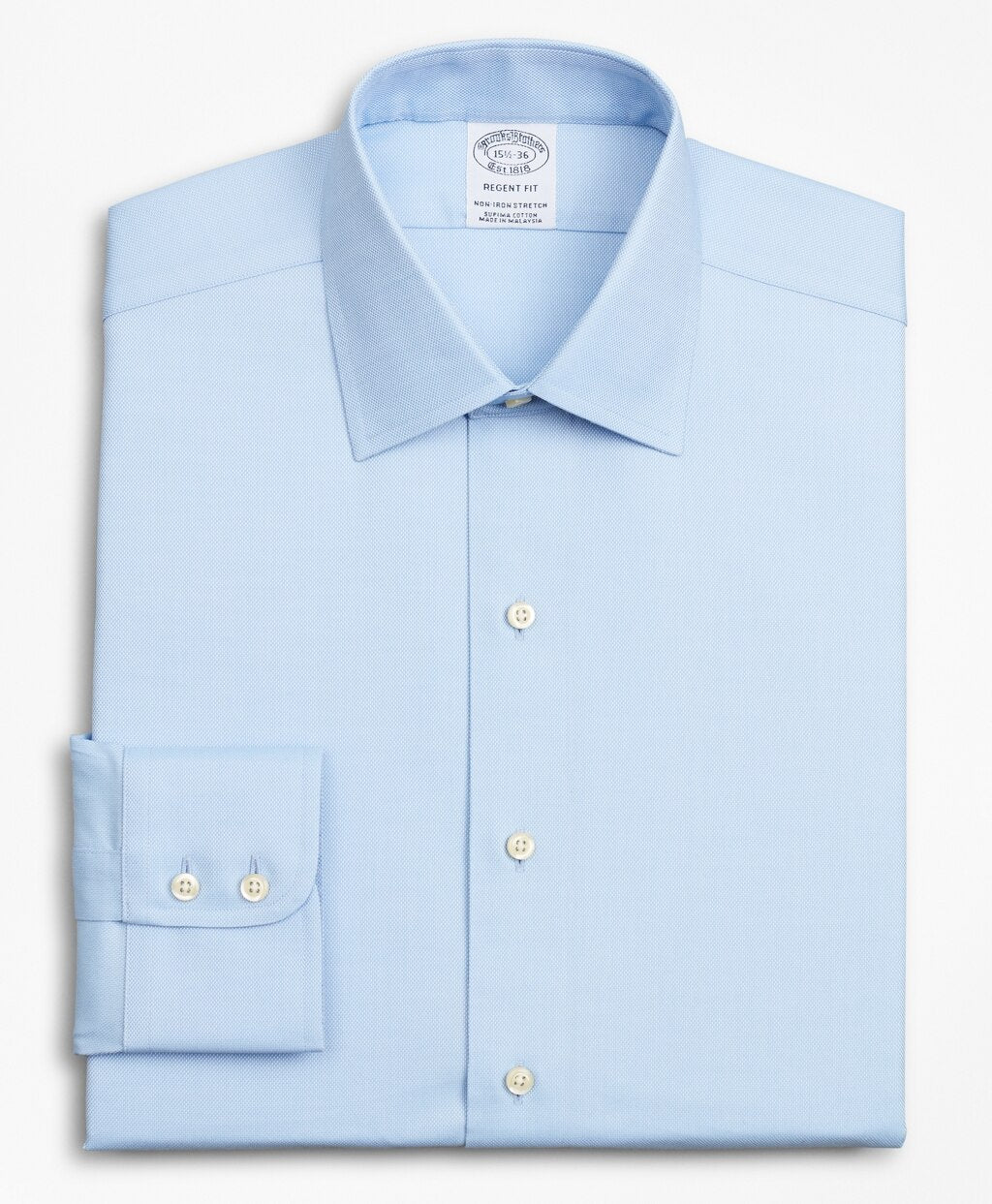 Brooks Brothers Men Stretch Regent Fitted Dress Shirt, Non-Iron Royal Oxford Ainsley Collar