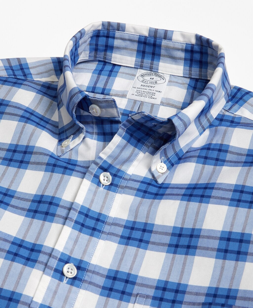 Brooks Brothers Men Regent Fit Oxford Plaid Sport Shirt