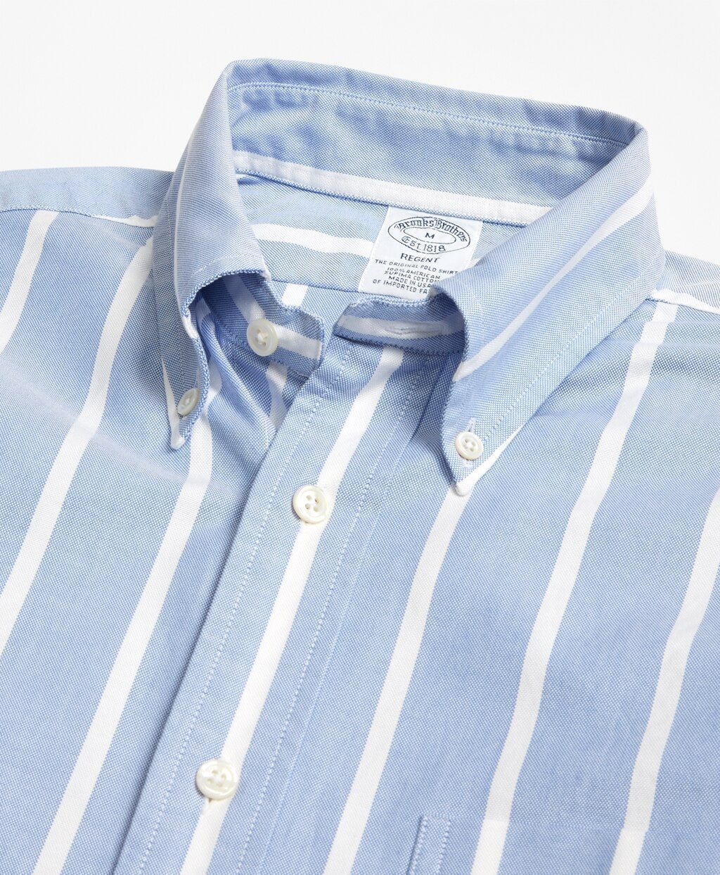 Brooks Brothers Men Regent Fit Oxford Wide Stripe Sport Shirt