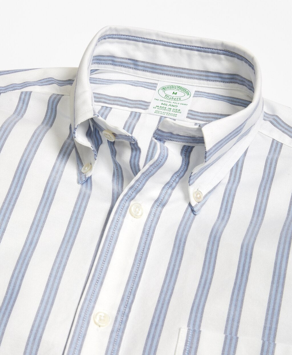 Brooks Brothers Men Milano Fit Oxford BB#1 Stripe Sport Shirt
