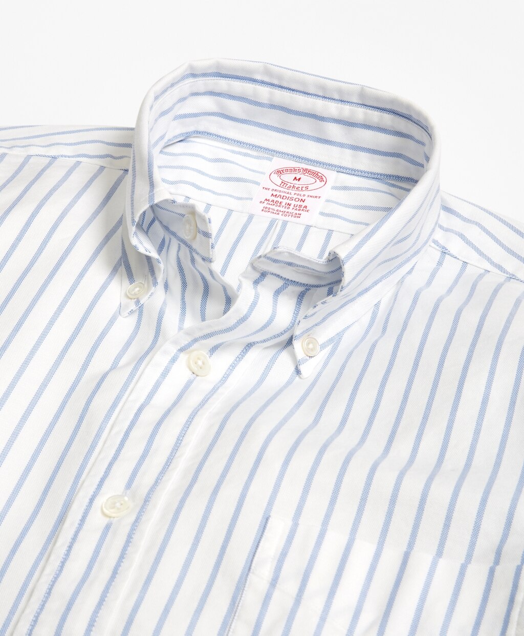 Brooks Brothers Men Madison Fit Oxford Small Stripe Sport Shirt