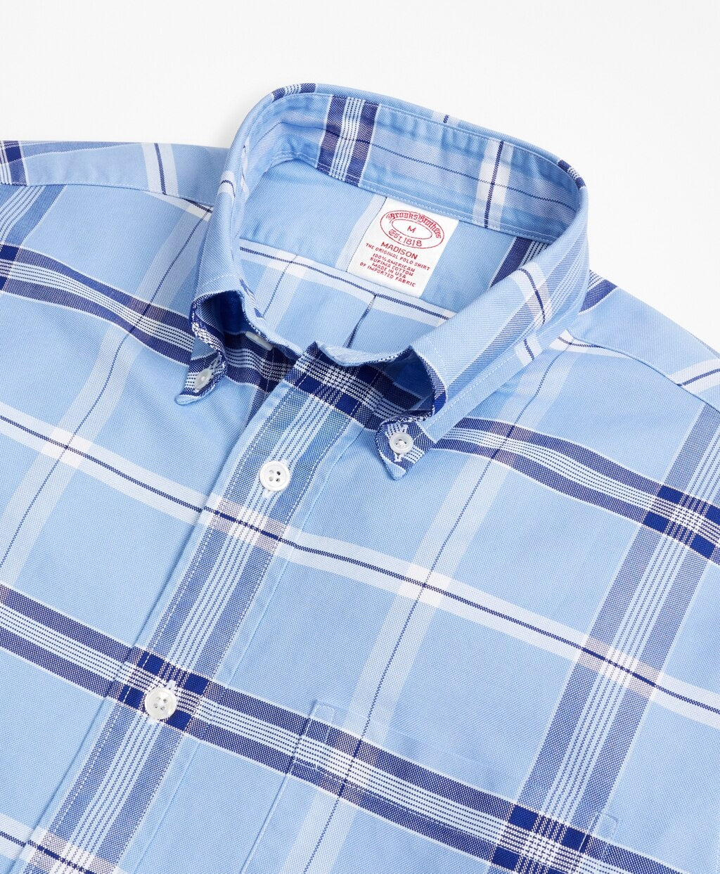 Brooks Brothers Men Madison Fit Oxford Windowpane Sport Shirt