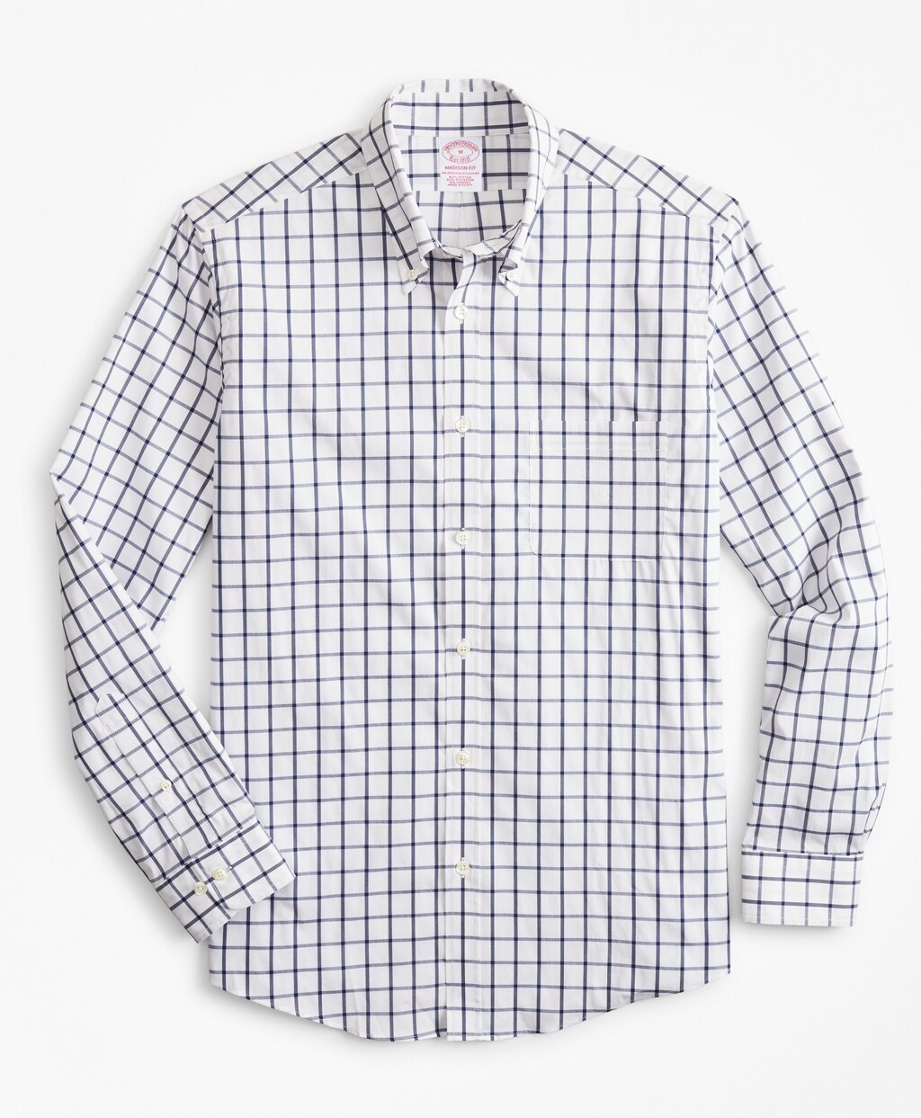 Brooks Brothers Men Madison Classic-Fit Sport Shirt, Performance Series with COOLMAX®, Windowpane