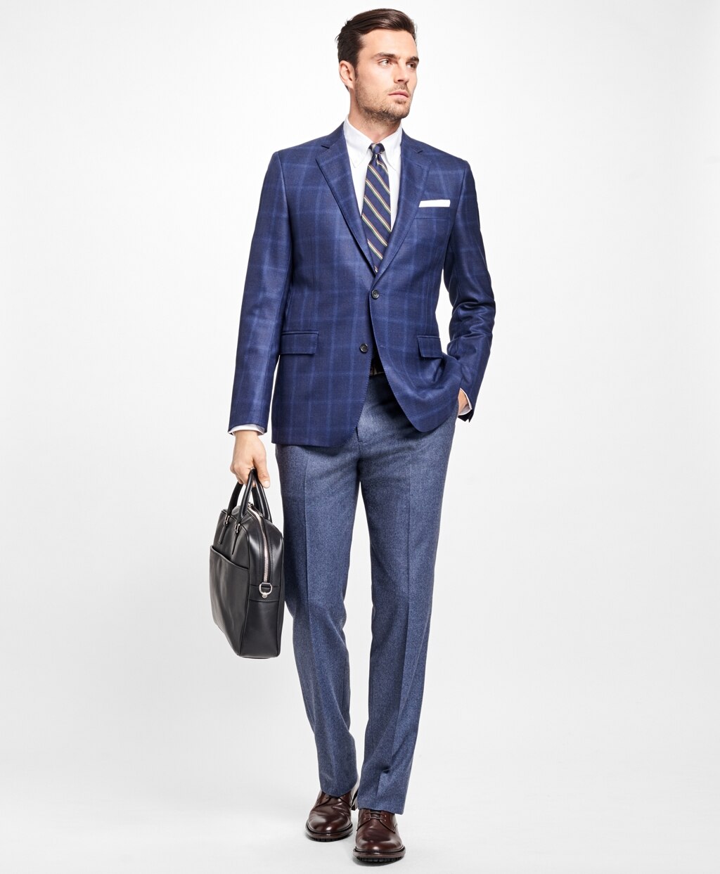 Brooks Brothers Men Regent Fit Stretch Flannel Trousers