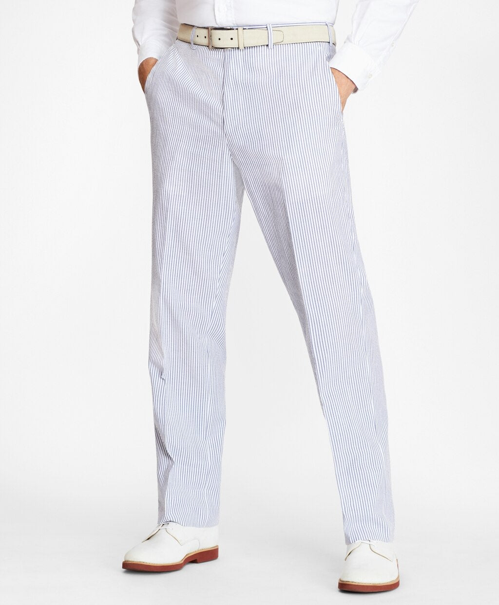 Brooks Brothers Men Regent Fit Stripe Seersucker Trousers