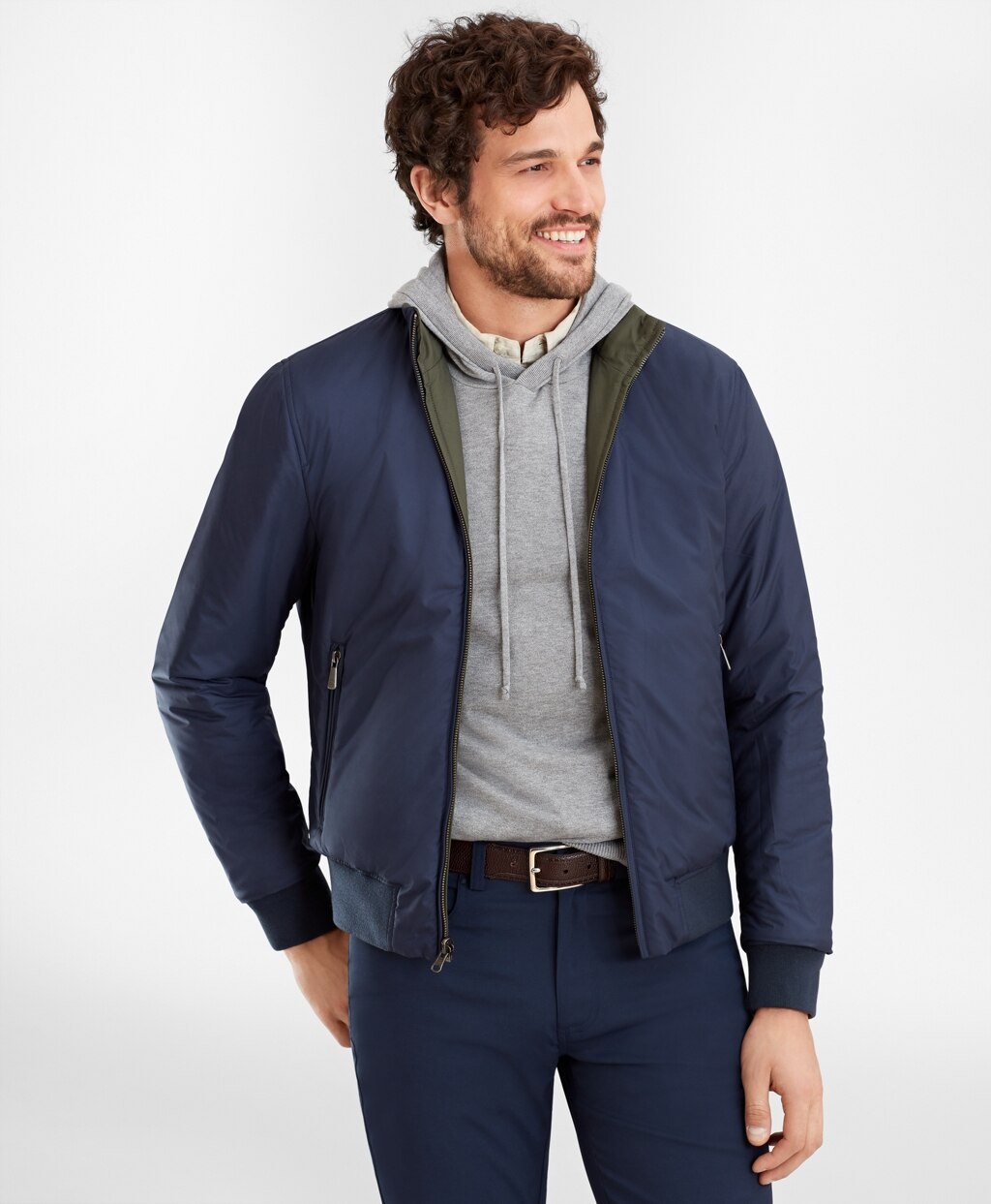 Brooks Brothers Men Reversible Bomber Jacket