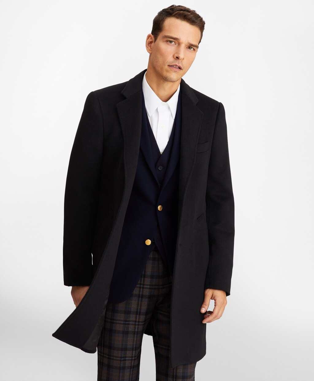 Brooks Brothers Men Camel-Hair Formal Topcoat
