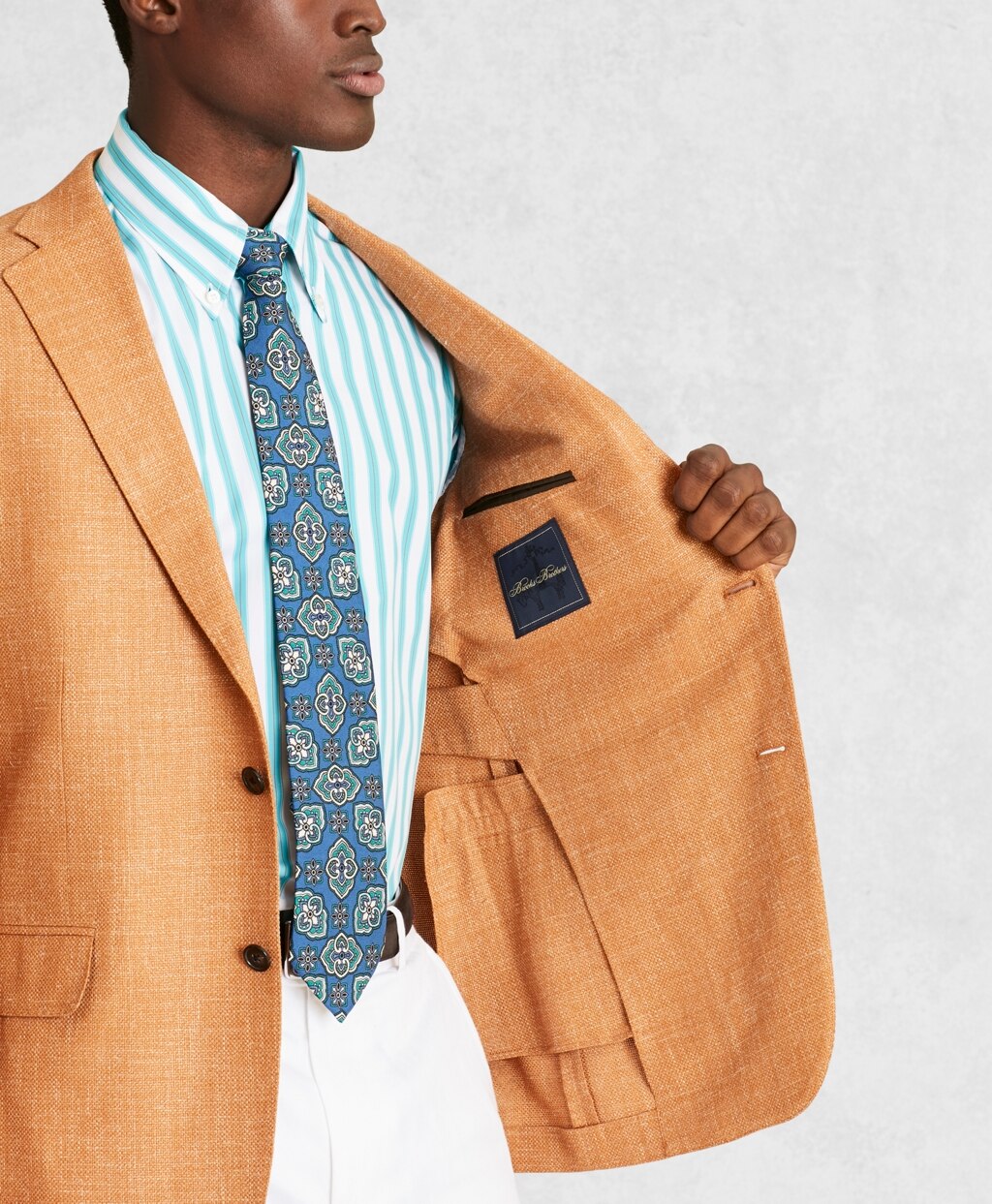 Brooks Brothers Men Golden Fleece® Wool-Blend Basketweave Sport Coat