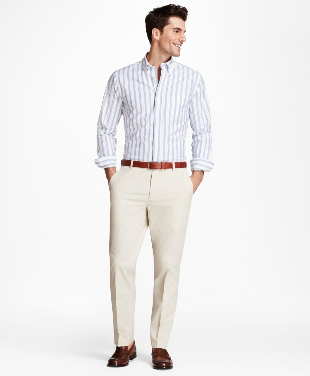Brooks Brothers Men Milano Fit Supima® Cotton Poplin Stretch Chino Pants