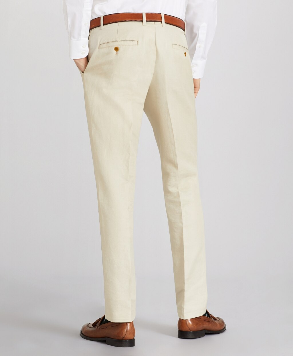 Brooks Brothers Men Soho Fit Linen and Cotton Chino Pants