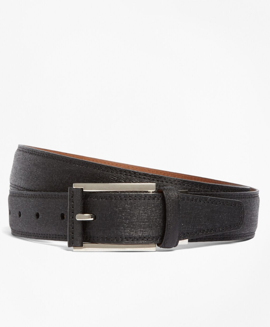 Brooks Brothers Men Saffiano Leather Belt
