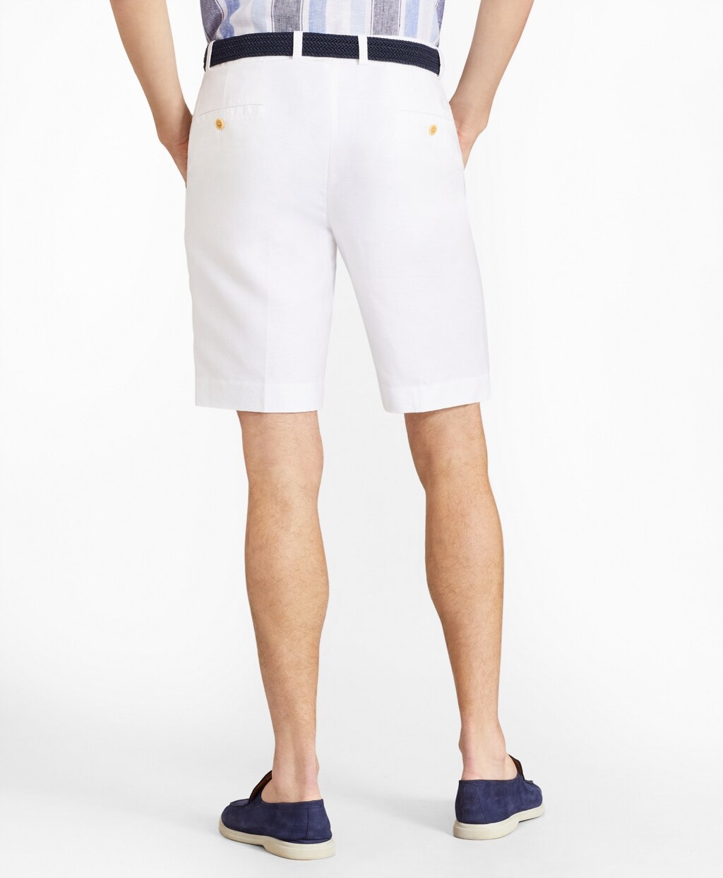 Brooks Brothers Men Houndstooth Cotton and Linen Bermuda Shorts