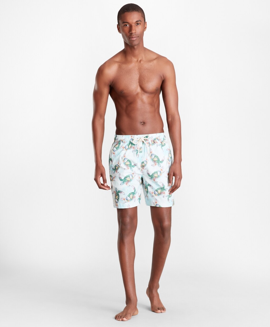 Brooks Brothers Men Montauk 6" Turtle Print Swim Trunks