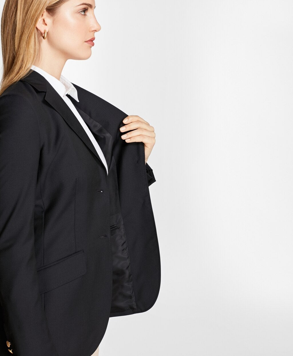 Brooks Brothers Women Petite Two-Button Wool Blazer