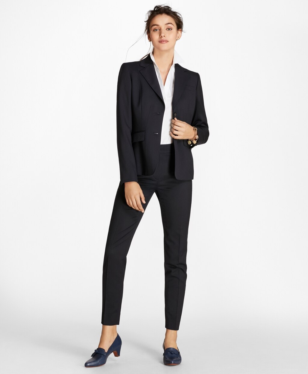 Brooks Brothers Women Petite Wool Two-Button Jacket