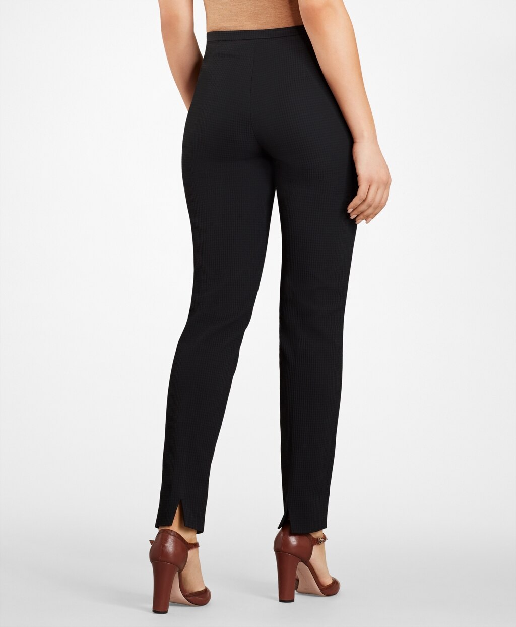 Brooks Brothers Women Petite Stretch-Cotton Jacquard Pants
