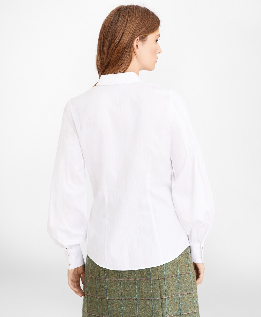 Brooks Brothers Women Petite Non-Iron Tailored-Fit Supima® Cotton Floral Jacquard Blouse