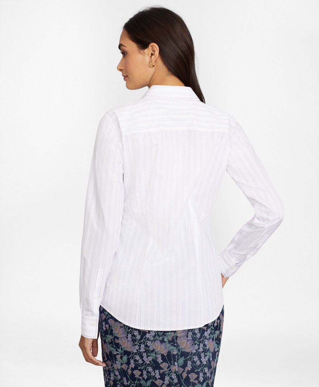 Brooks Brothers Women Petite Non-Iron Striped Supima® Cotton Fitted Shirt