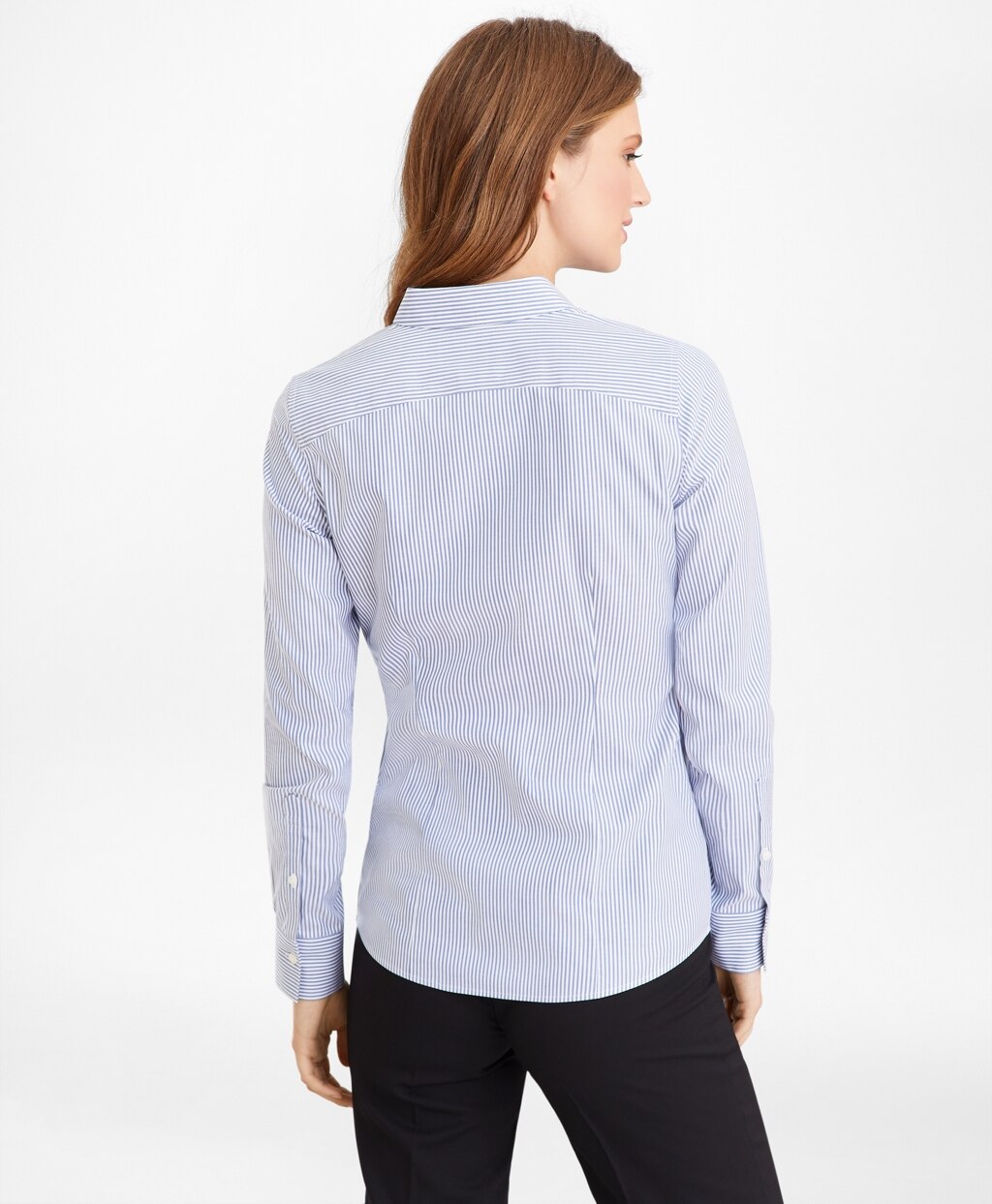 Brooks Brothers Women Petite Non-Iron Tailored-Fit Bengal Stripe Supima® Cotton Pinpoint Oxford Shirt
