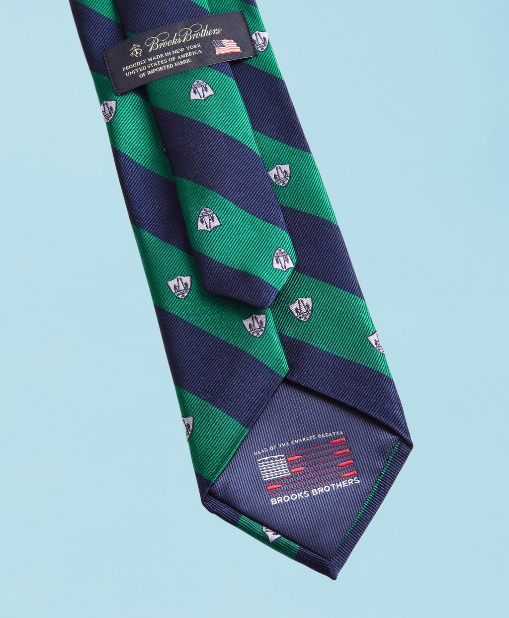 Brooks Brothers Men Head Of The Charles® Regatta Striped Shield Slim Tie