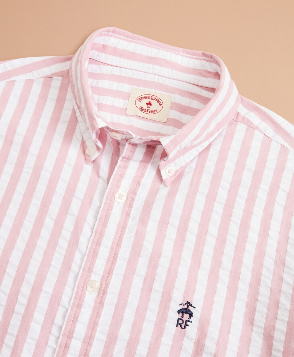 Brooks Brothers Men Broad Striped Seersucker Short-Sleeve Shirt