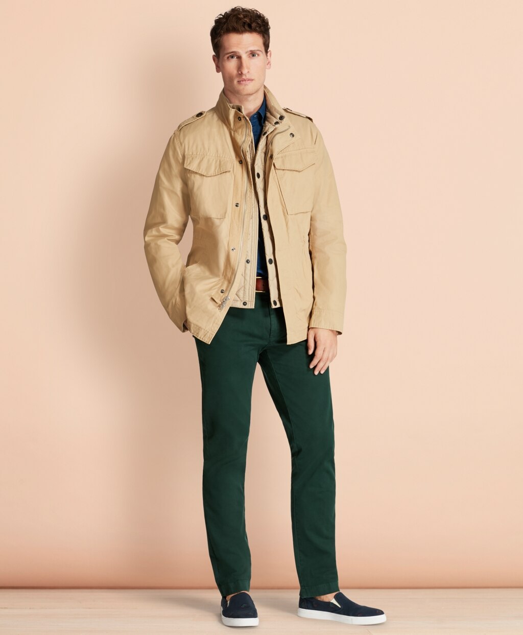 Brooks Brothers Men Garment-Dyed Stretch Chinos