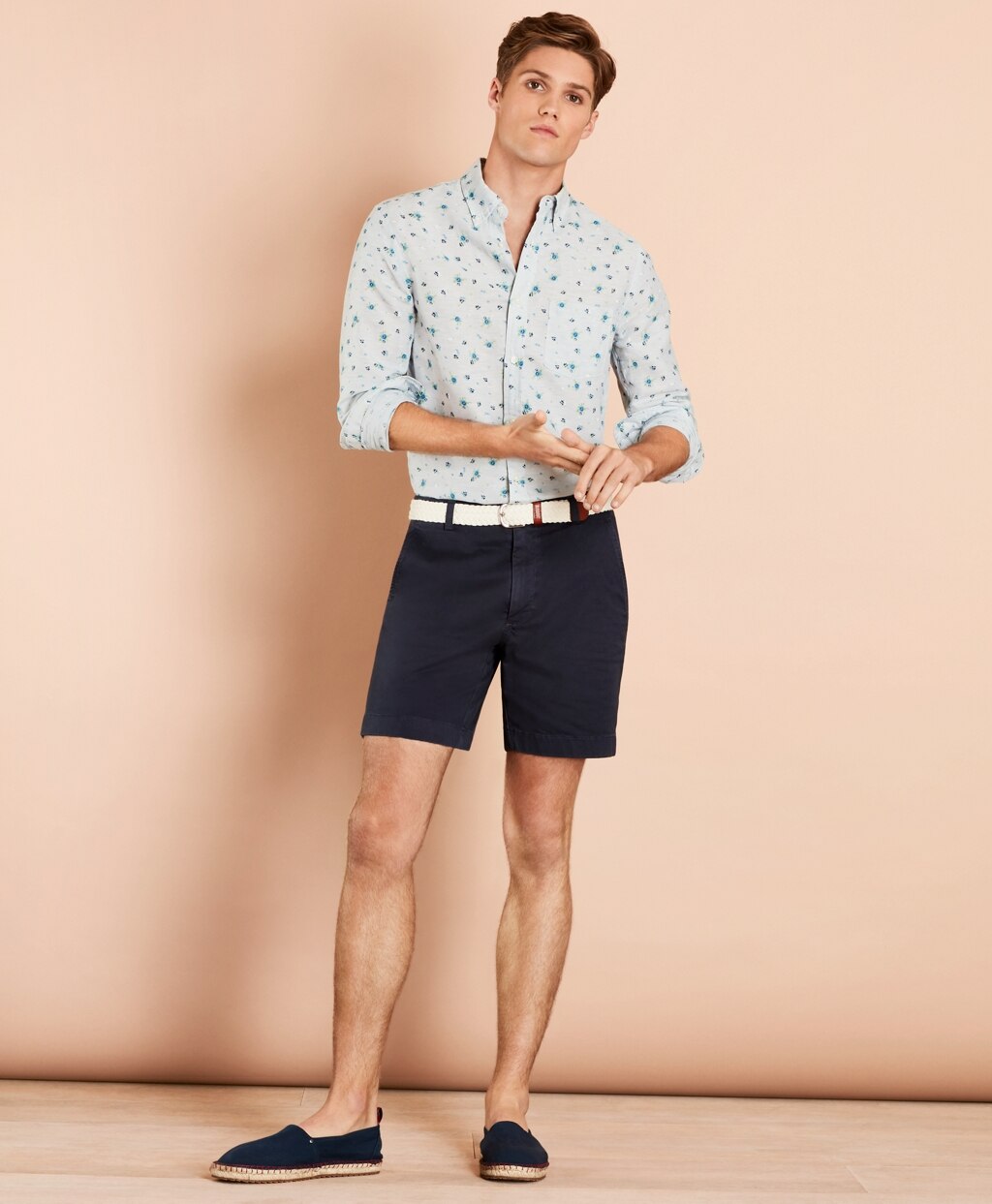 Brooks Brothers Men Garment-Dyed Stretch Chino 7" Shorts