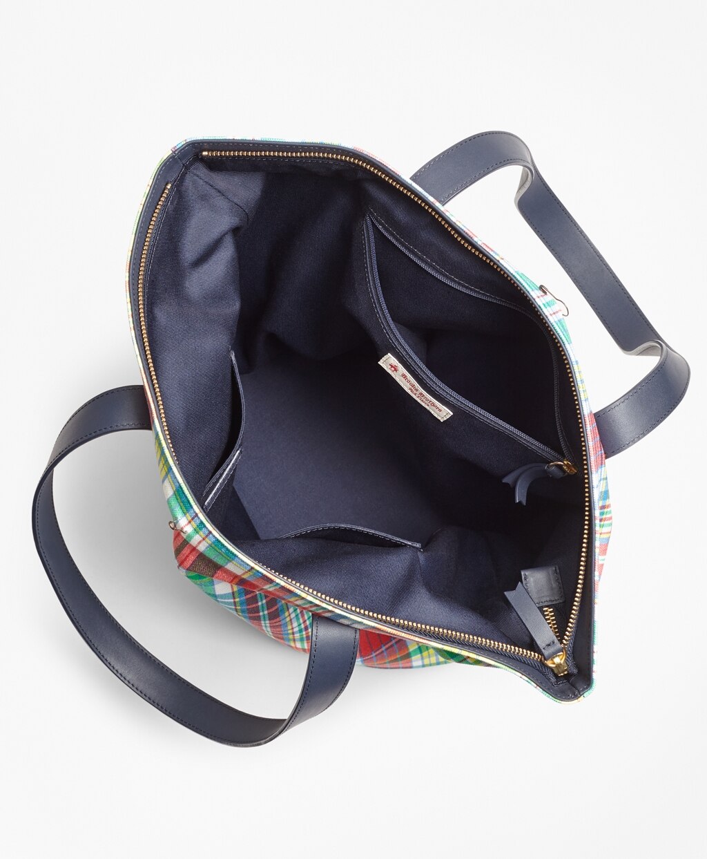 Brooks Brothers Women Madras-Print Canvas Tote Bag