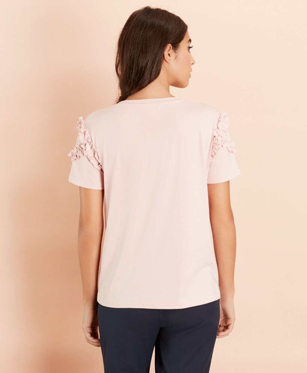 Brooks Brothers Women Ruffled T-Shirt