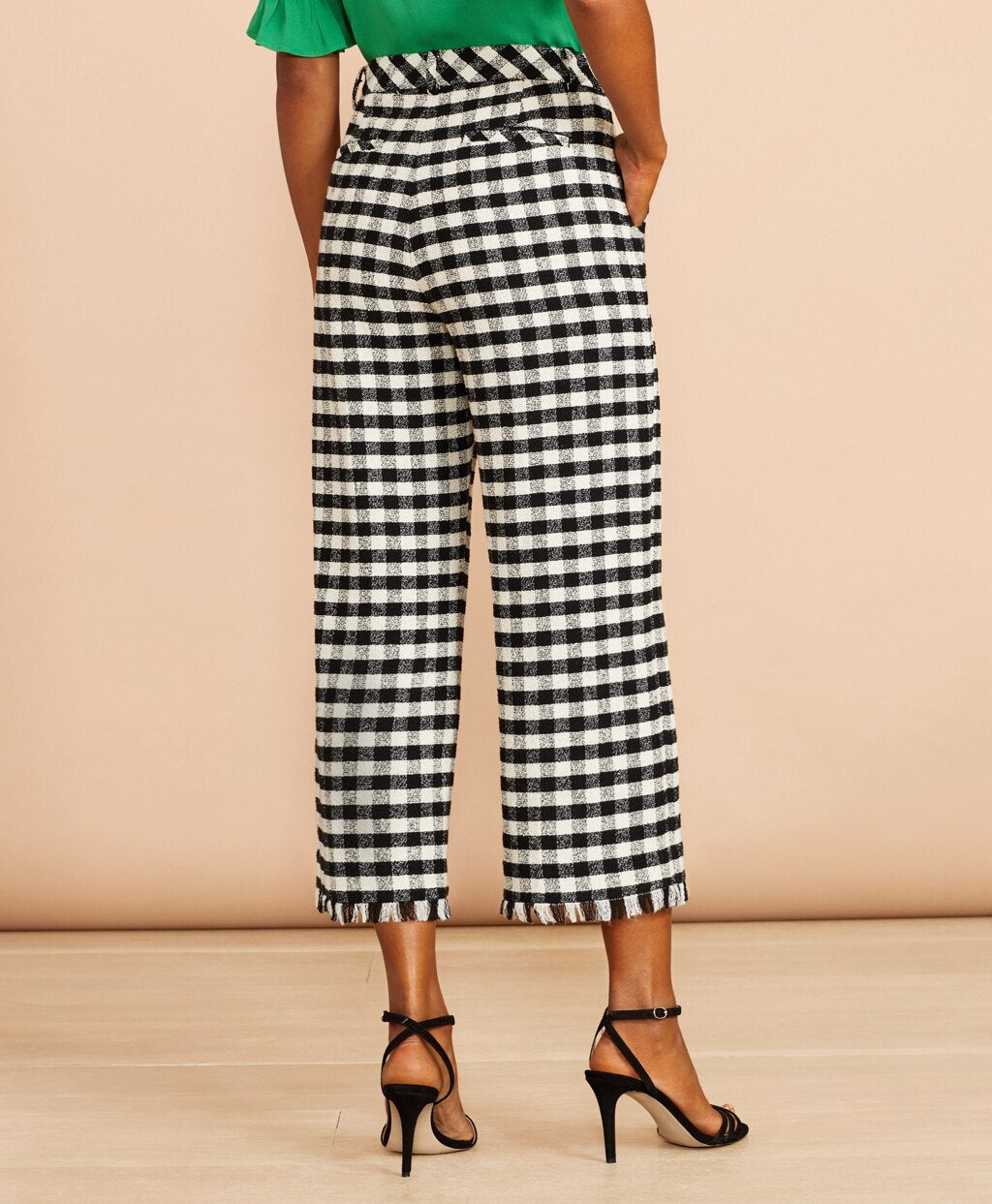 Brooks Brothers Women Gingham Boucle Cropped Pants