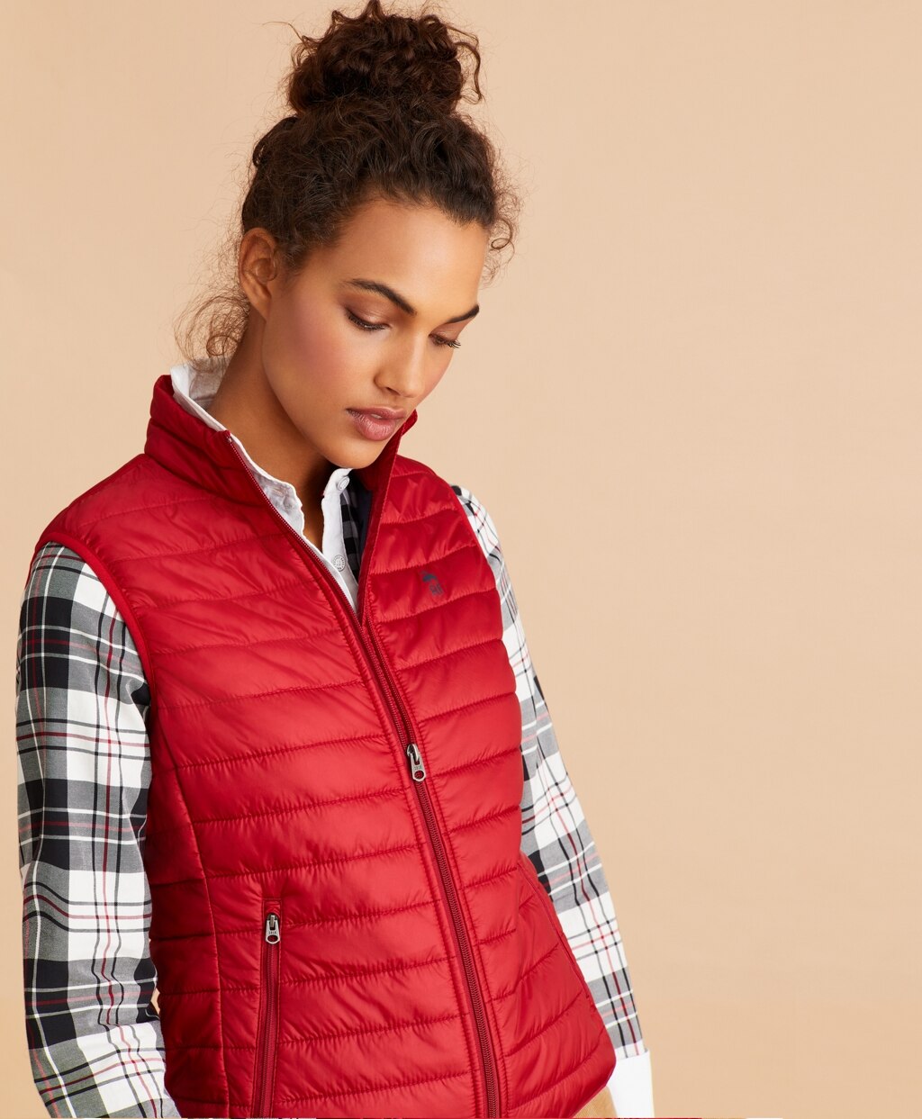 Brooks Brothers Women Logo-Graphic Puffer Vest