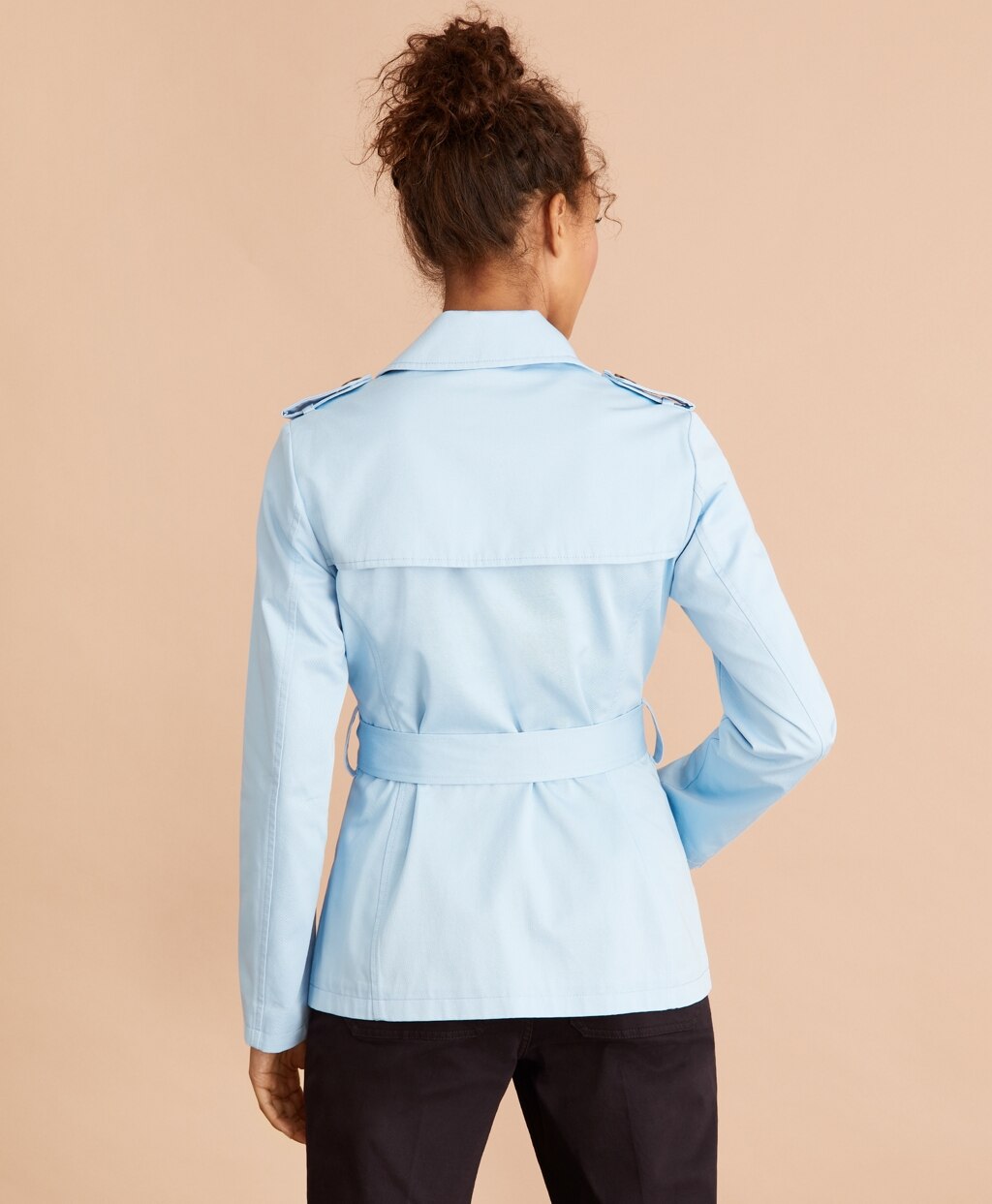 Brooks Brothers Women Water-Repellent Cotton Twill Trench Jacket