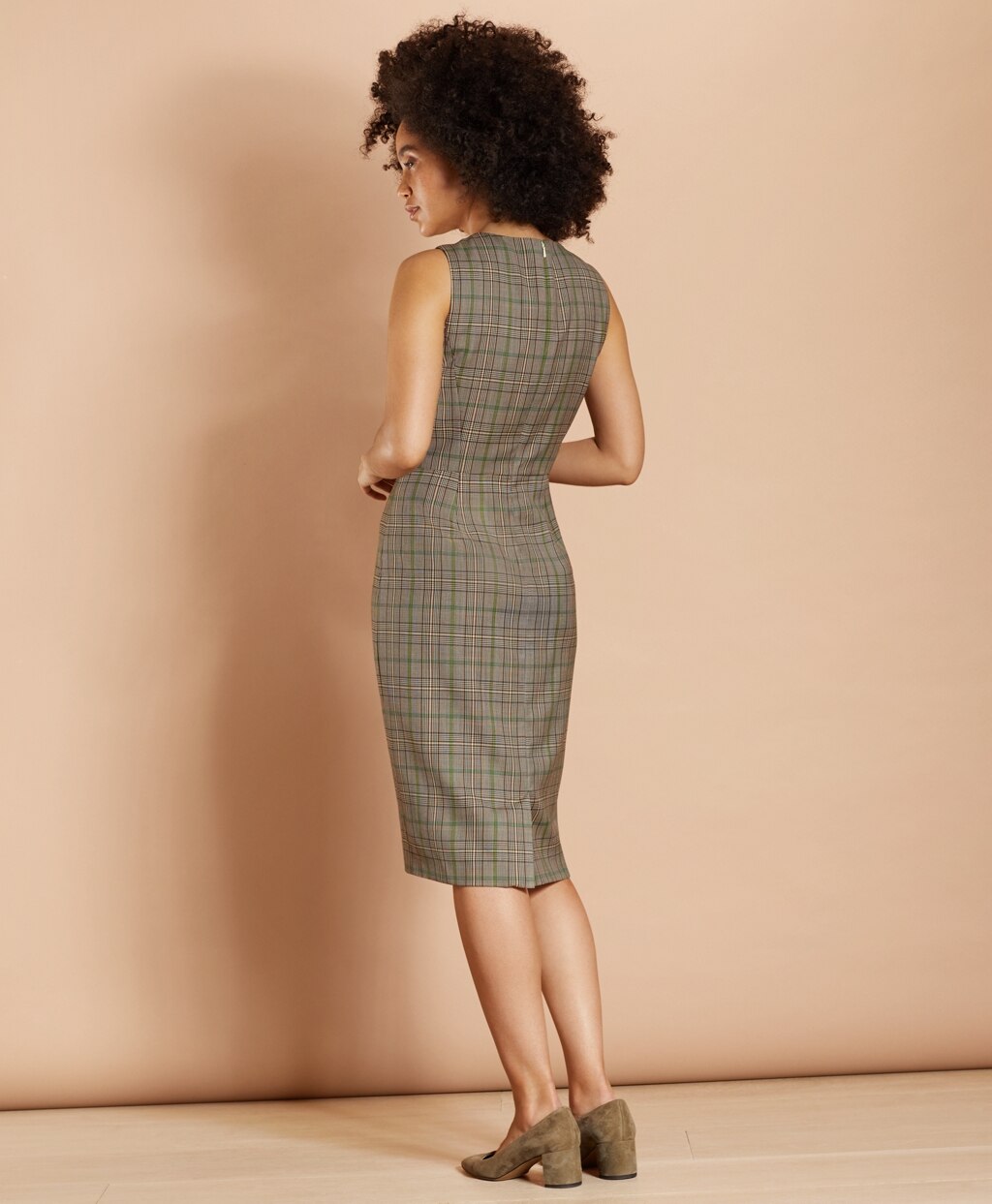 Brooks Brothers Women Plaid Wool Twill Sheath Dress