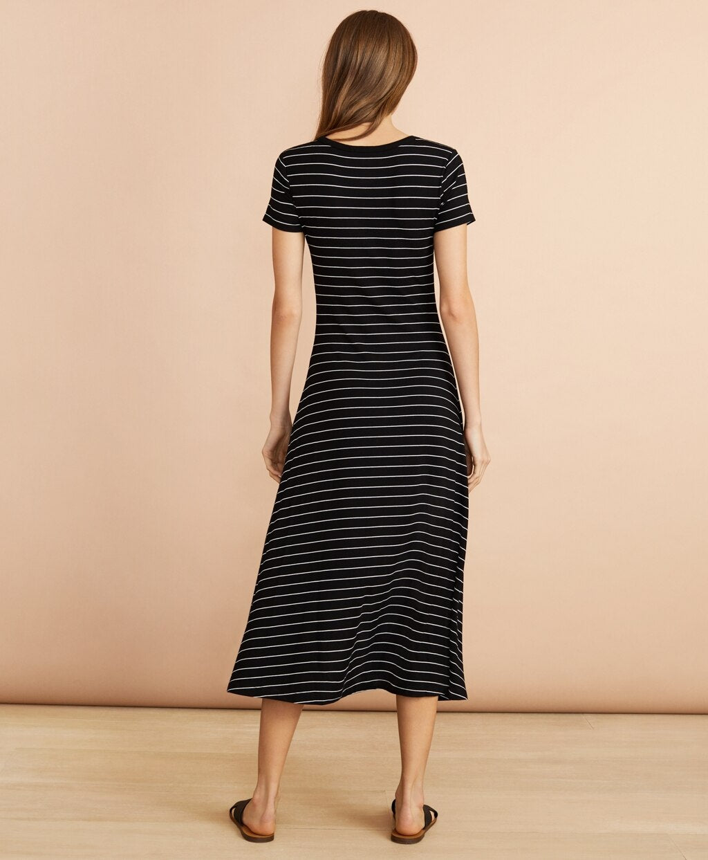 Brooks Brothers Women Striped Jersey Midi Dress