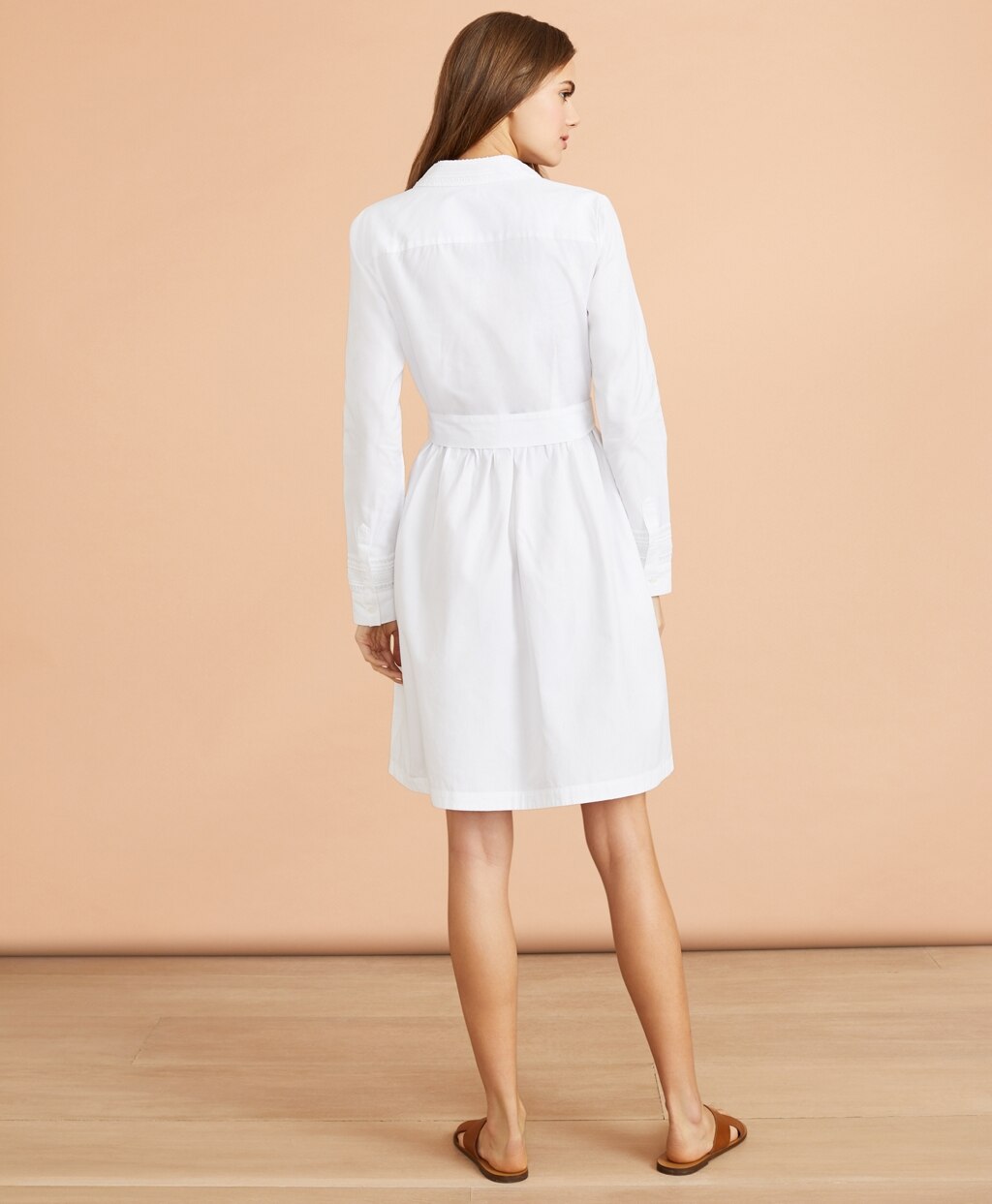 Brooks Brothers Women Eyelet-Trim Cotton Poplin Shirt Dress