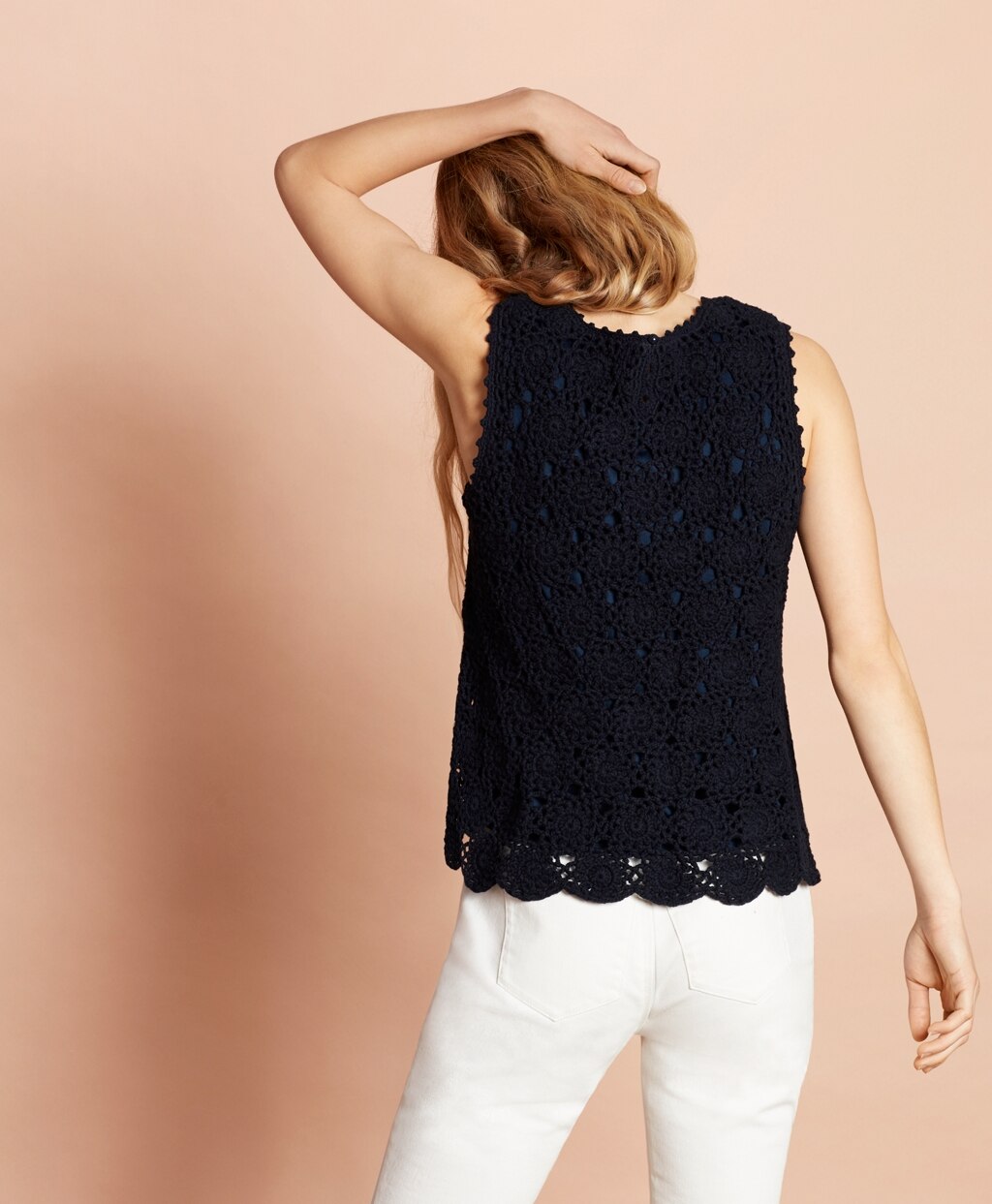 Brooks Brothers Women Cotton Crochet Lace Top