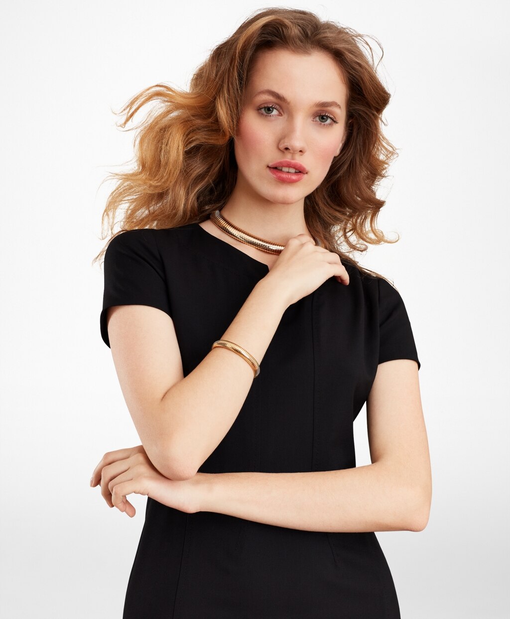 Brooks Brothers Women Gold-Plated Omega Chain Cuff Bracelet