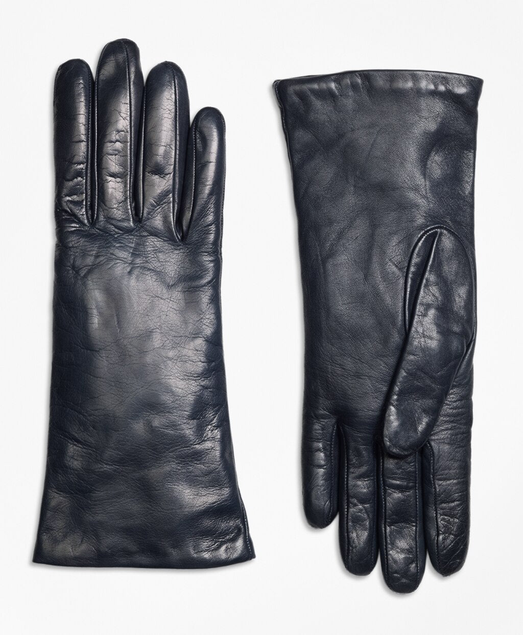 Brooks Brothers Women Cashmere Lined Leather Gloves