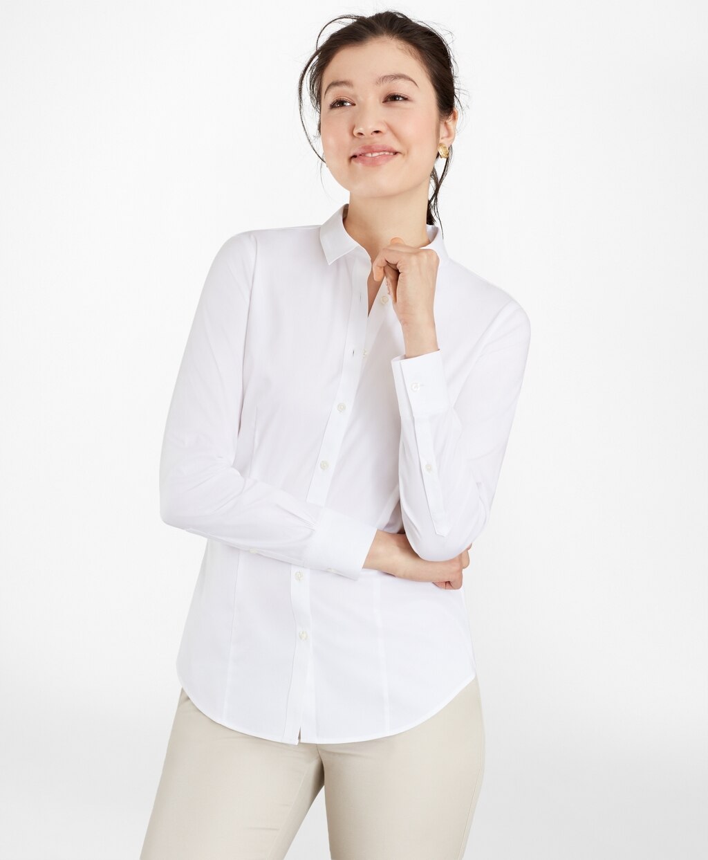 Brooks Brothers Women Tailored-Fit Performance Non-Iron COOLMAX® Twill Shirt