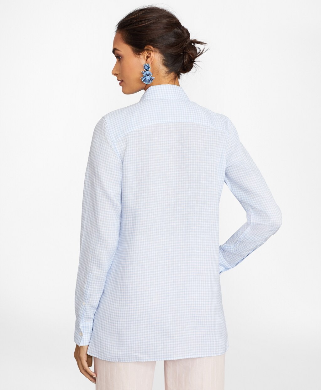 Brooks Brothers Women Gingham Irish Linen Tunic