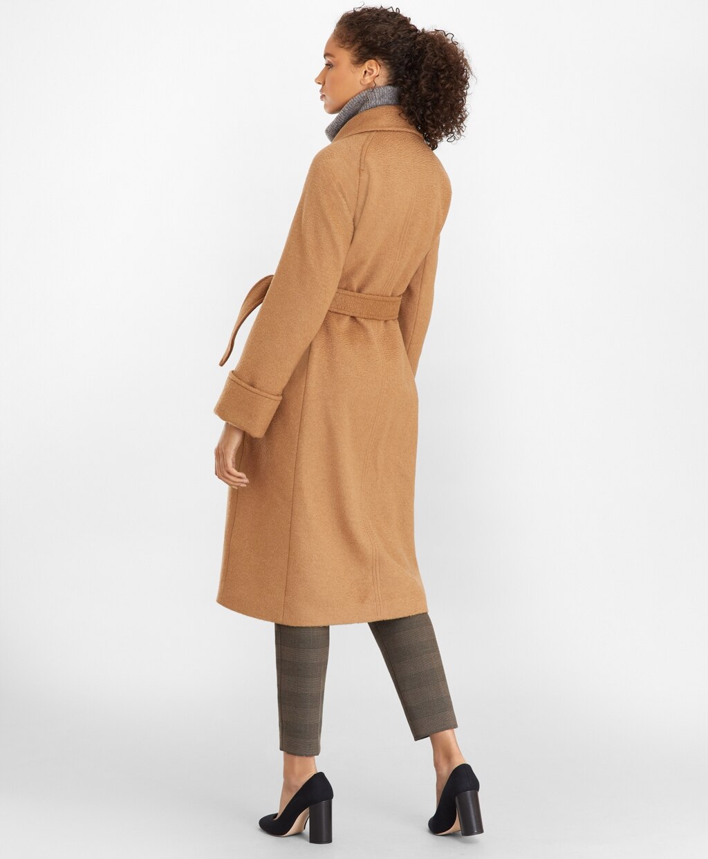 Brooks Brothers Women Camel Hair Wrap Coat